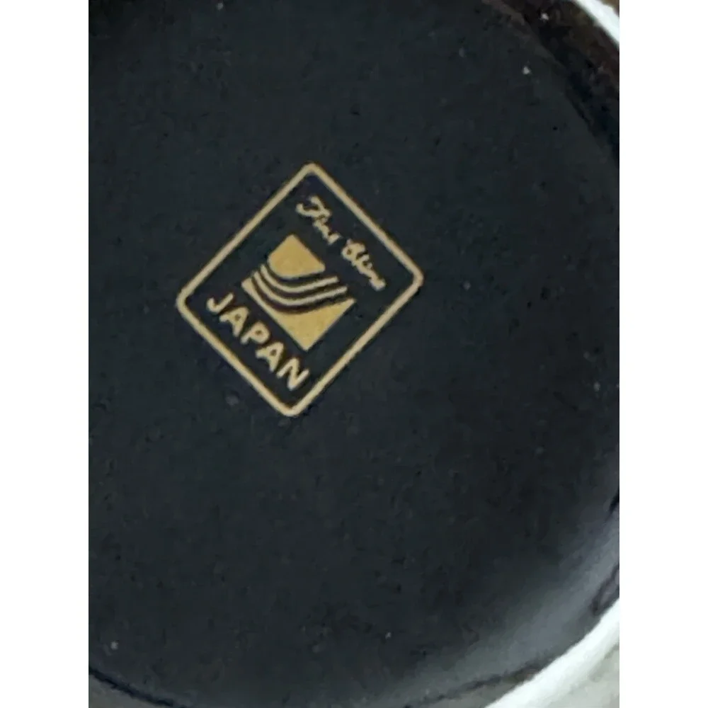 Vintage Imported Japanese Black‎ Vase w/ gold trim Butterfly Ceramic